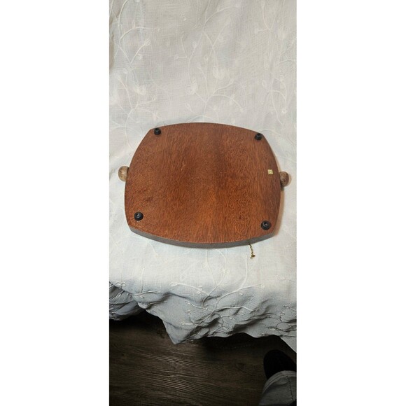 Vintage Gail Craft 70's Wood Cutting Board/Serving/Cheese Tray Attached Knife - Picture 5 of 5